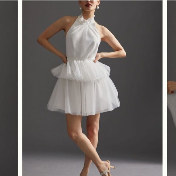 Hutch White Halter Midi Dress - Picture 1 of 16